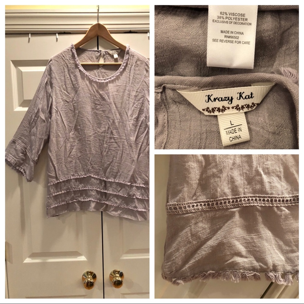 Krazy Kat 3/4 length sleeve top